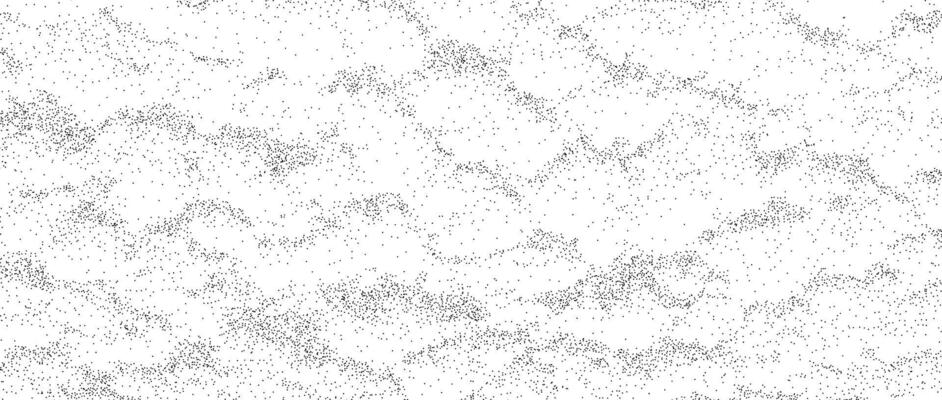 Grunge noise texture. Dirty grain background. Dotted halftone gradient overlay. Sand dusty distressed wallpaper. Grungy grit pattern. Black white random dot texture for poster, banner, print.