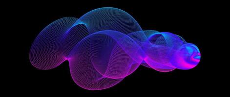 Gradient wave line blend form. Abstract blue purple flowing lines design element. Dynamic neon line smoky shape. Sound wave or ai illustration concept illustration. vector