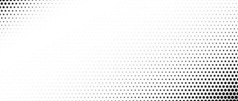 Hexagon corner halftone gradient texture. Black diagonal grunge gradation background. Geometric retro tech wallpaper. Fading hexagonal pattern backdrop. Vanishing honeycomb grungy overlay vector