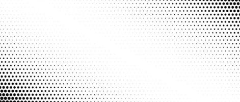 Hexagon corner halftone gradient texture. Diagonal black grunge hex gradation background. Geometric retro tech wallpaper. Fading hexagonal pattern backdrop. Vanishing honeycomb grunge overlay vector
