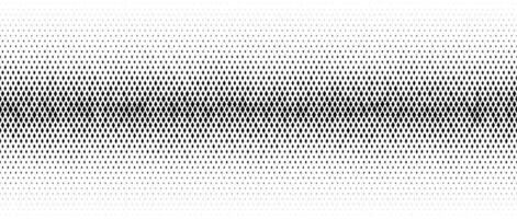 Rhombus gradient halftone texture. Diamond shape dot fading background. Abstract geometric particle vanishing gradation backdrop. Rhomb shape grunge overlay structure. Black and white wallpaper vector