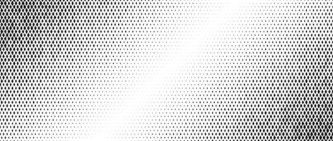 Rhombus diagonal gradient halftone texture. Diamond shape dot fading background. Abstract geometric particle vanishing gradient. Rhomb shape grunge overlay. Black white corner wallpaper vector