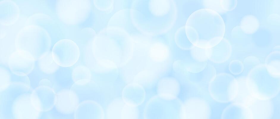 Abstract circle bokeh wallpaper. Smooth soft blue blur effect background. Shiny blurry light sparkles texture. Seasonal backdrop for Christmas, New Year or birthday card, poster, banner.