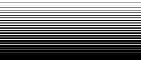 Line halftone gradation texture. Fading horizontal stripe gradient background. Repeating pattern backdrop. Black parallel thin to thick lines backdrop for overlay, print, cover, graphic design. vector