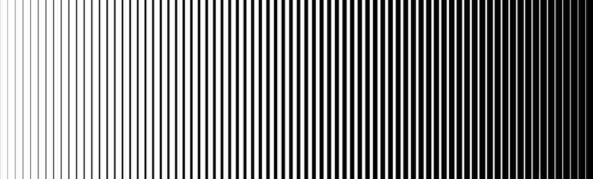 Delgado línea trama de semitonos gradación textura. descolorido vertical raya degradado antecedentes. repitiendo amplio modelo fondo. negro paralelo líneas fondo de pantalla para cubrir, imprimir, cubrir, bandera, póster. vector