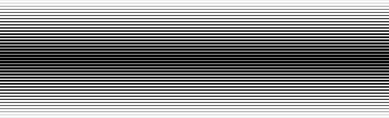 Line halftone gradation texture. Fading horizontal stripe gradient background. Repeating wide pattern backdrop. Black parallel thin line wallpaper for overlay, print, cover, graphic design.