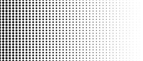 Star halftone gradient texture. Vanishing stars polka dot background. Repeating gradation pattern background. Black fading comic pop art overlay backdrop. Raster effect wallpaper. vector