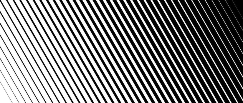 Oblique line halftone gradation texture. Fading diagonal stripe gradient background. Slanted pattern backdrop. Thin to thick stripe vanish backdrop for overlay, print, cover, graphic design. vector