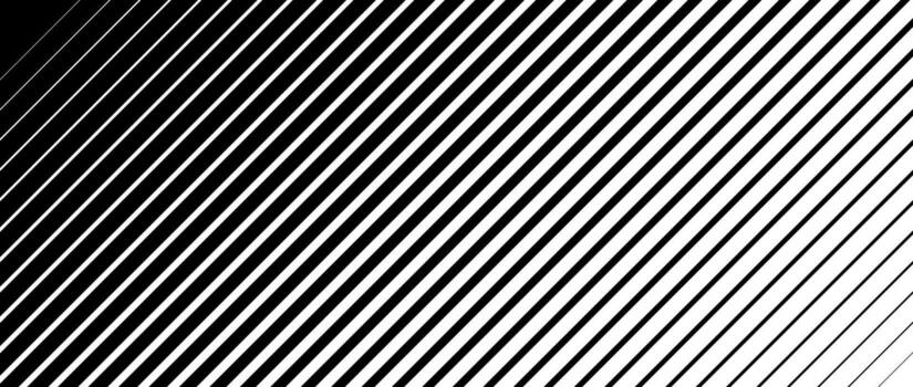 Slanted line halftone gradation texture. Fade diagonal stripe gradient background. Oblique pattern backdrop. Black thin to thick stripe backdrop for overlay, print, cover, graphic design. vector