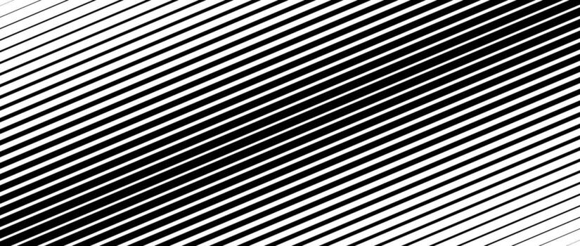 Oblique line halftone gradient texture. Fading diagonal stripe gradation background. Slant linear pattern backdrop. Thin to thick stripe vanish backdrop for overlay, print, cover. Wide texture vector