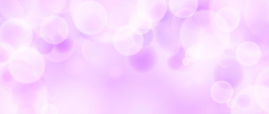 Abstract purple pink circle bokeh wallpaper. Smooth soft blur effect background. Shiny blurry light sparkles texture. Seasonal backdrop for Christmas, New Year or birthday card, poster, banner.