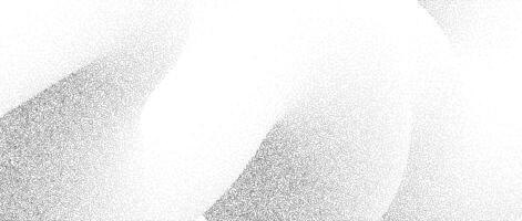 Stippled wavy sand grain background. Grunge curved gradient wave. Grit noise dot work wallpaper. Black dots, speckles, particles or granules texture. Abstract fluid gritty backdrop overlay vector