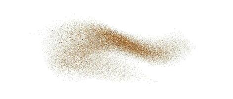 Sand dust powder splash. Flowing speckles and particles wavy texture. Ground grain scatter element. Gritty explosion wind shape for overlay, poster, banner, brochure, leaflet. Sandy background vector