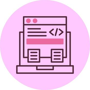 Code Framework Line Mix Circle Icon vector