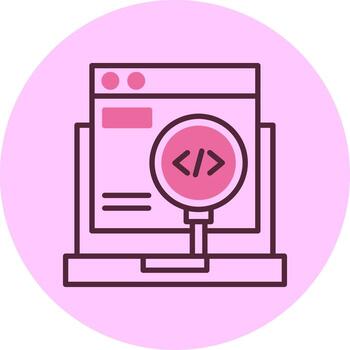 Code Testing Line Mix Circle Icon vector