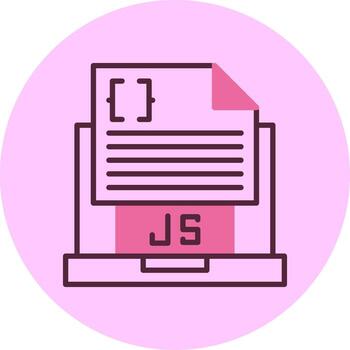 Javascript File Line Mix Circle Icon vector