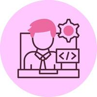 Programmer Line Mix Circle Icon vector