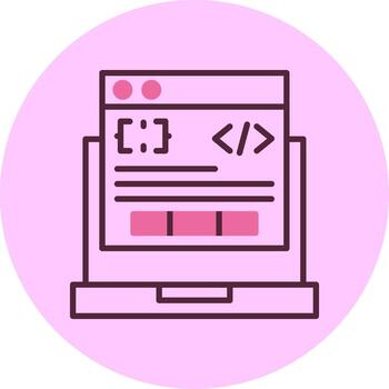 Code Processor Line Mix Circle Icon vector