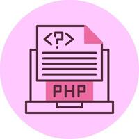 Php File Line Mix Circle Icon vector