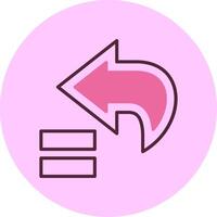 Backward Line Mix Circle Icon vector