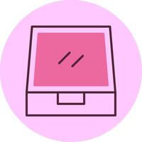 File Drawer Line Mix Circle Icon vector