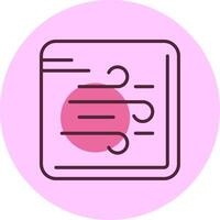 Wind Line Minimal Mix Circle Icon vector