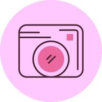 Camera Line Minimal Mix Circle Icon vector