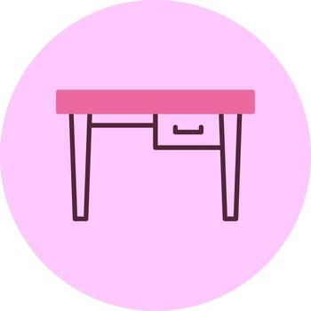 Table Line Minimal Mix Circle Icon vector