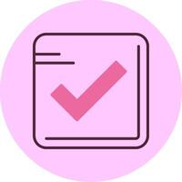 Checkmark Line Minimal Mix Circle Icon vector