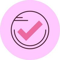 Checkmark Line MIx Circle Style Icon vector