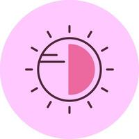 Sun Line Minimal Mix Circle Icon vector