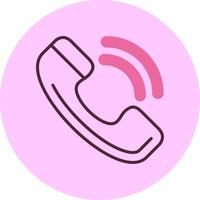 Phone call Line Minimal Mix Circle Icon vector