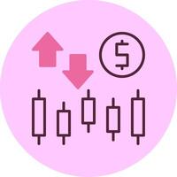 Stock market Line Minimal Mix Circle Icon vector