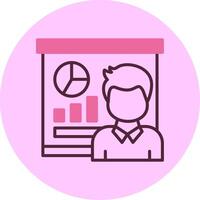 Briefing Line Minimal Mix Circle Icon vector