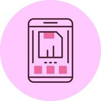Save Mobile Interface Minimal Mix Circle Icon vector