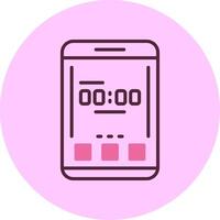 Clock Mobile Interface Minimal Mix Circle Icon vector