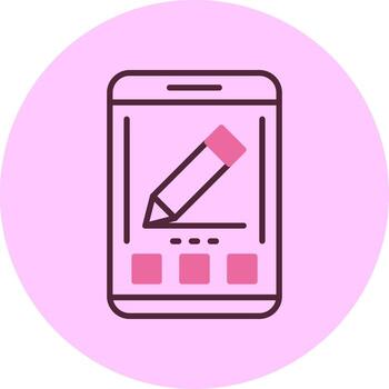 Edit Mobile Interface Minimal Mix Circle Icon vector