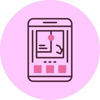 GPS Mobile Interface Minimal Mix Circle Icon vector