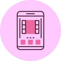 Mobile Interface Minimal Mix Circle Icon vector