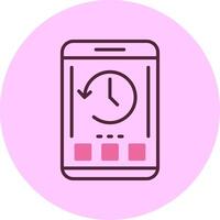 History Mobile Interface Minimal Mix Circle Icon vector