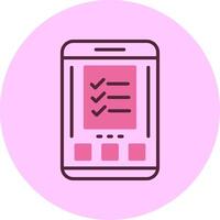 Checklist Mobile Interface Minimal Mix Circle Icon vector