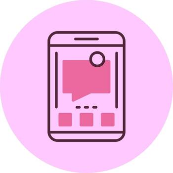 Messages Mobile Interface Minimal Mix Circle Icon vector