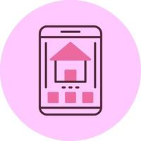 Home Mobile Interface Minimal Mix Circle Icon vector