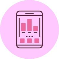 Chart Mobile Interface Minimal Mix Circle Icon vector