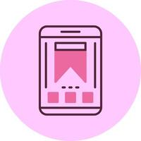 Bookmark Mobile Interface Minimal Mix Circle Icon vector