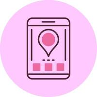 Location Mobile Interface Minimal Mix Circle Icon vector