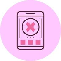 Close Mobile Interface Minimal Mix Circle Icon vector