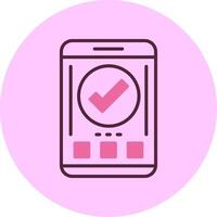 Checkmark Mobile Interface Minimal Mix Circle Icon vector
