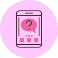 Question Mobile Interface Minimal Mix Circle Icon vector
