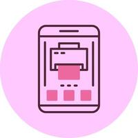 Printer Mobile Interface Minimal Mix Circle Icon vector